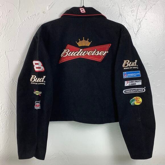 Chase Authentics Fully Patched Zippered Cropped Black denim jacket SZ 2XL - Picture 5 of 12